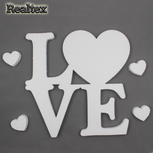 Заготовка для декорирования Слово "Love с сердечками" 30см мод.13750 (1уп) (пенопласт пористый)