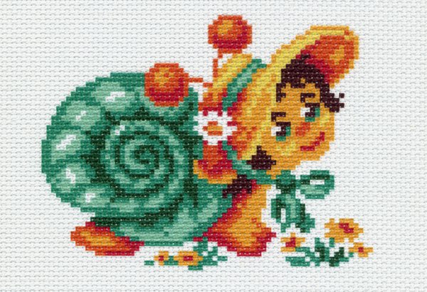 Рисунок на канве МП №937 "Дама-улитка" 16*20см