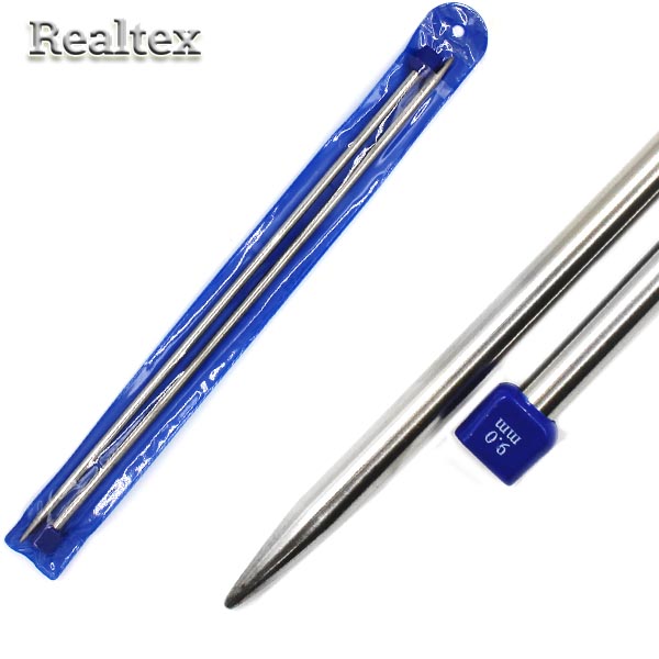 Спицы прямые металл Realtex № 9,0 мм 35см