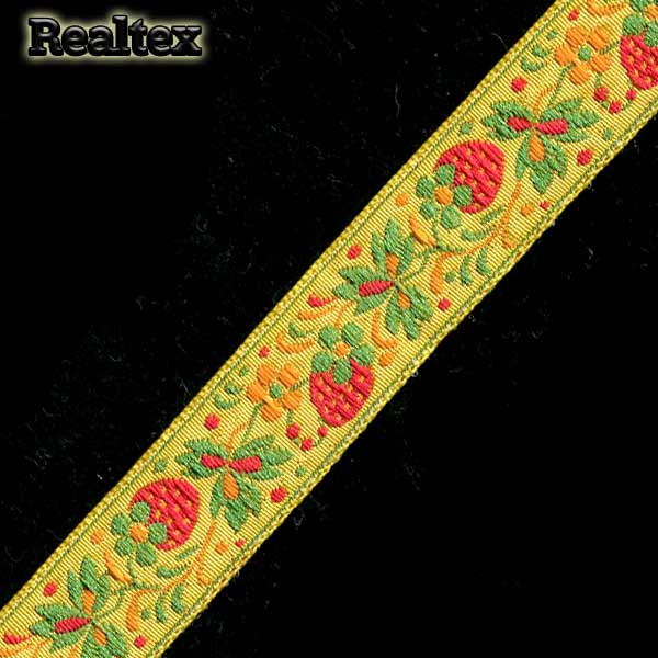 Тесьма жакардовая 24мм с1852г17 рис.9437 (25м) цв.желтый