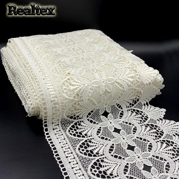 Кружево Realtex гипюр 290мм 8GP6109 цв.молочный