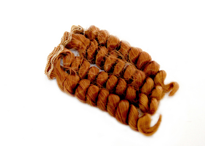 Трессы "Элит" кудри двухцветные д.38см ш.100см 26435 №38 для кукол цв.350T/153 рыжий