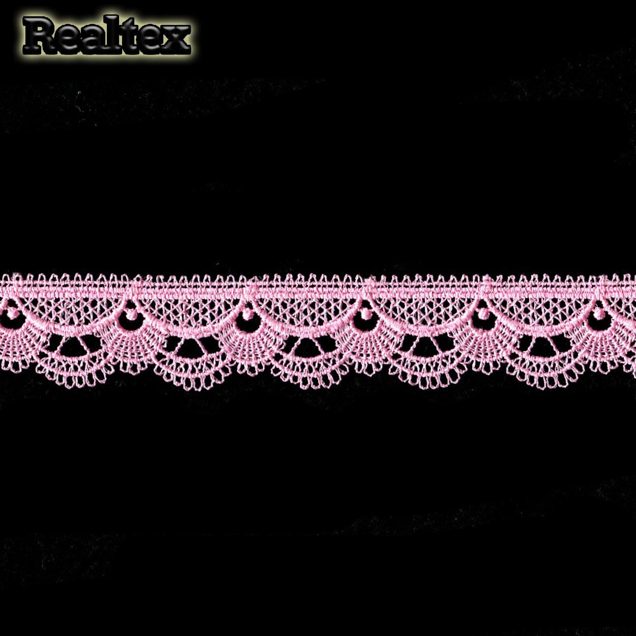 Кружево  гипюр  Realtex  25мм Z-3597 (13,7м) цв.112 розовый