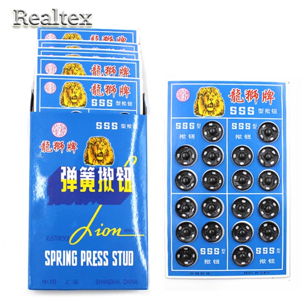 Кнопка пришивная металлическая Реалтекс №3 14мм (20кнопок) (6шт) цв.черный