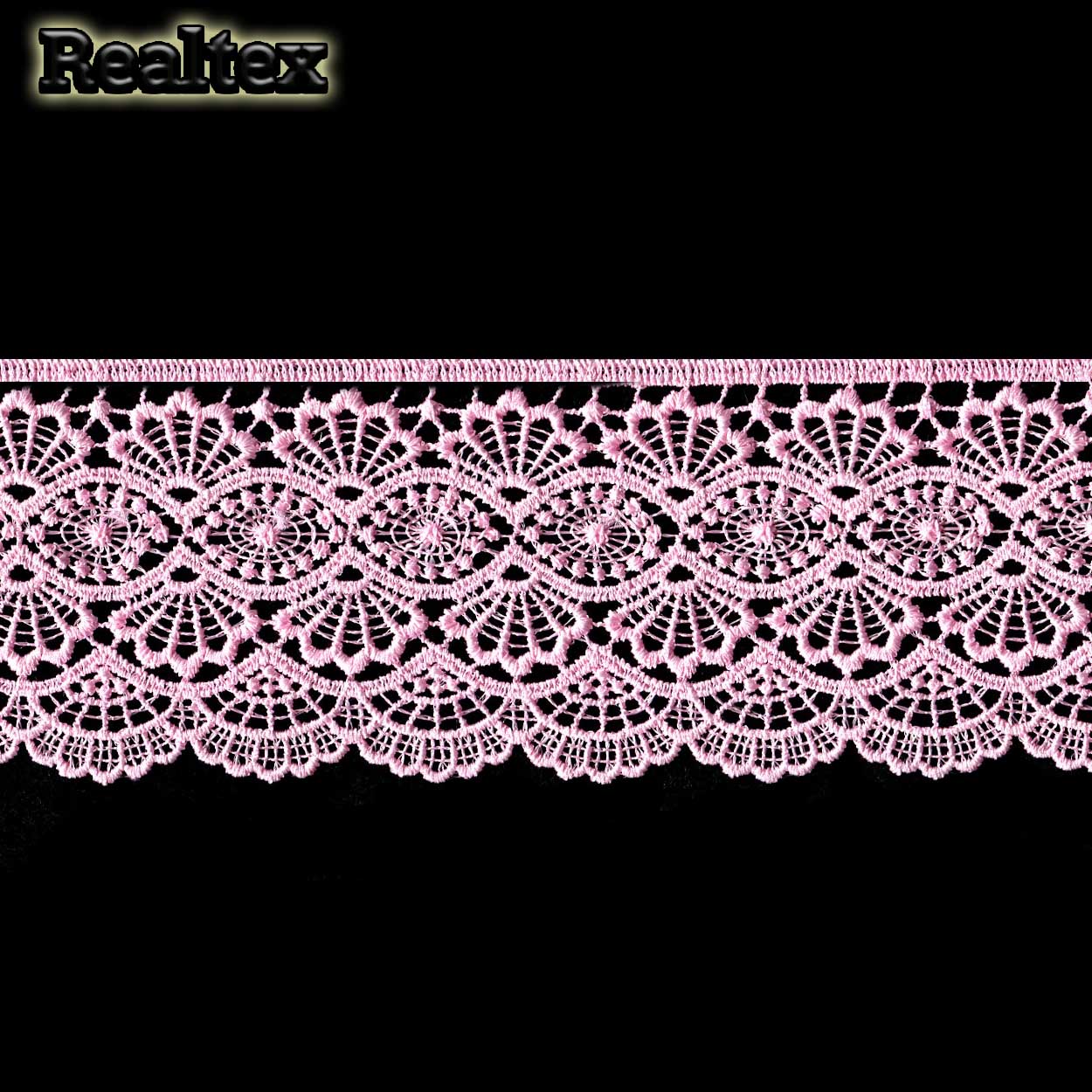 Кружево  гипюр  Realtex  70мм LF-6046/T6406 цв.112 розовый