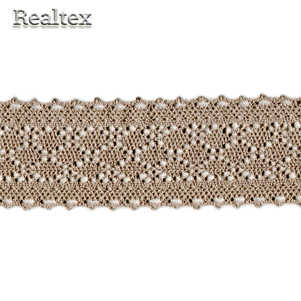 Тесьма вязаная матовая нить 60мм TBY 3014 (10м) цв.F294 капучино