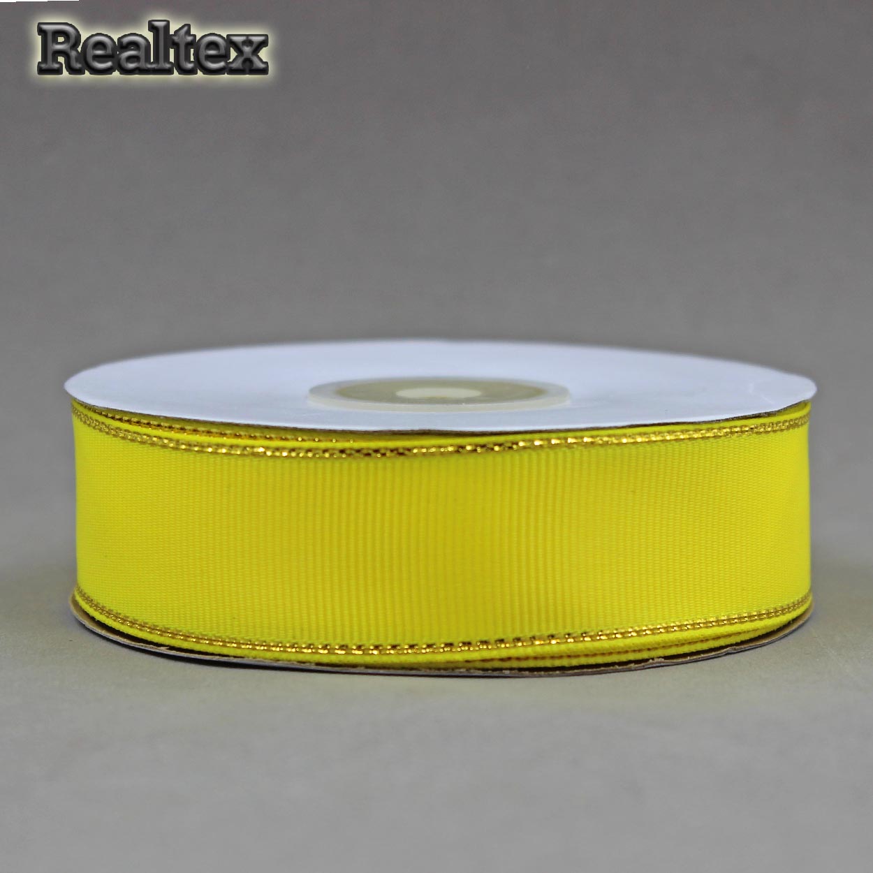 Лента репсовая 25мм RS (22.8м) цв.023 лимон/золото