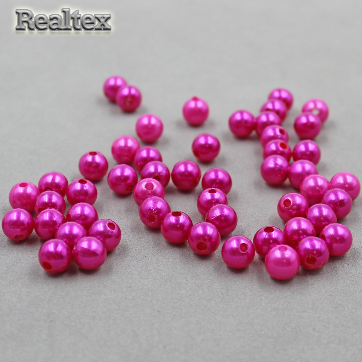 Бусины пластик Реалтекс 10мм под жемчуг (100гр) цв.А14 розовый