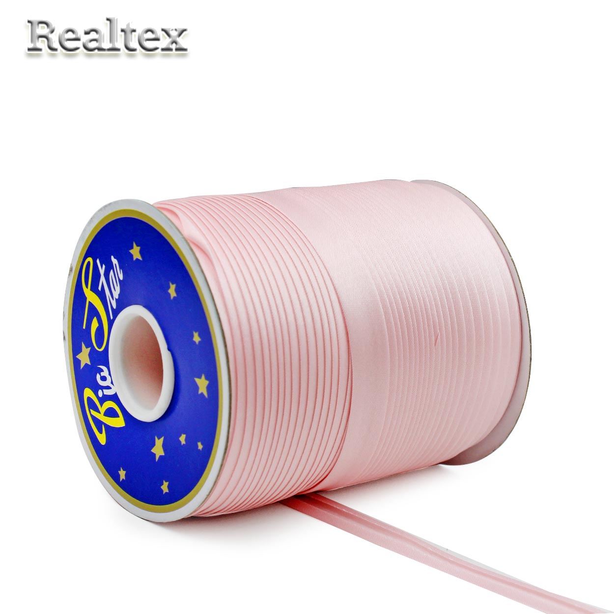 Косая бейка атласная 15мм (132м) цв.6053 бледно-розовый