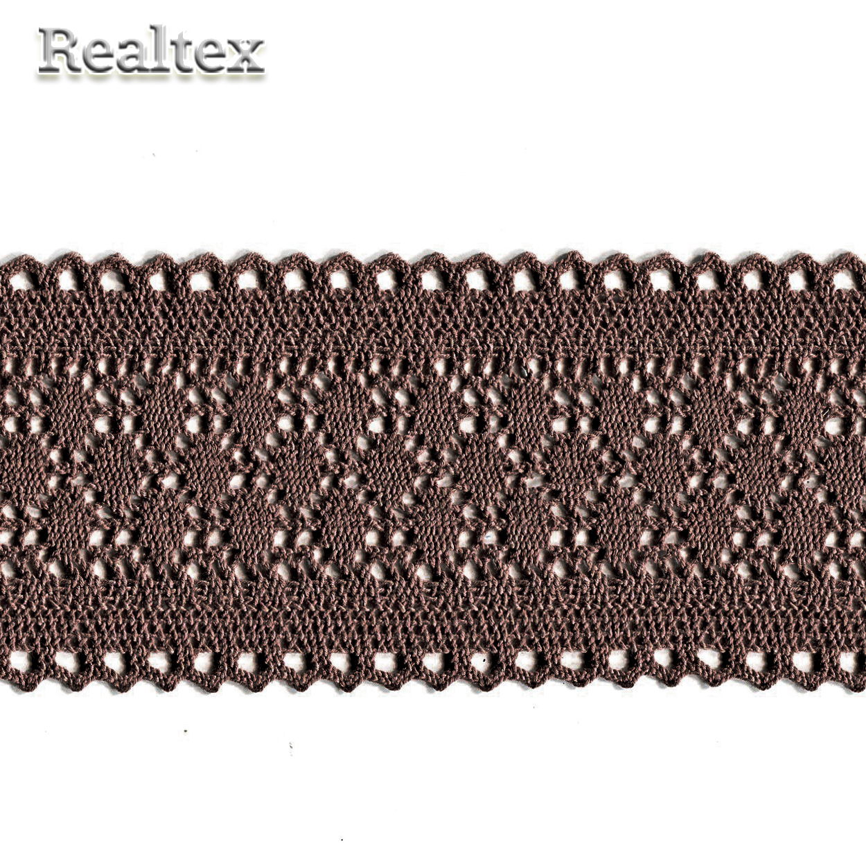 Кружево вязаное  85мм 85.01.121 (25м) цв.10 коричневый