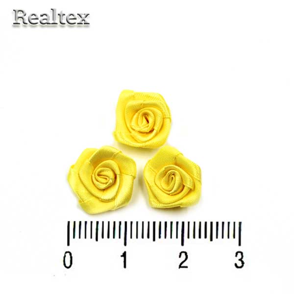 Розочки пришивные атласные Realtex R-2 цв.лимонный