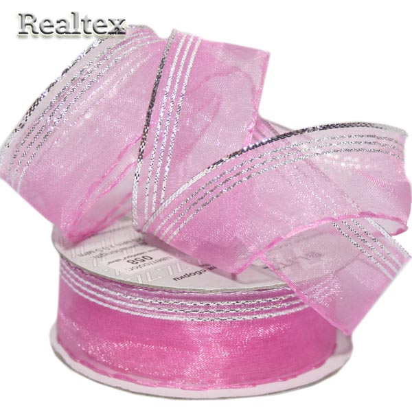 Лента капроновая 25мм ORT-25 "Blitz" цв.058 сиреневый/серебро