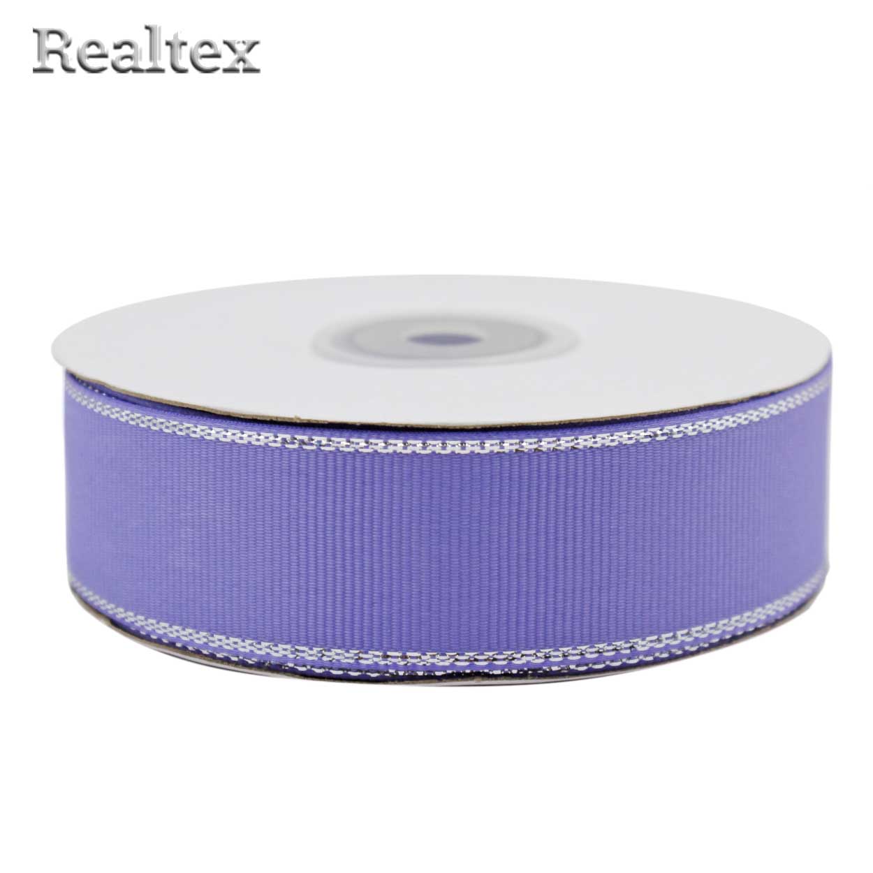 Лента репсовая 25мм RS (22.8м) цв.079 сиреневый/серебро
