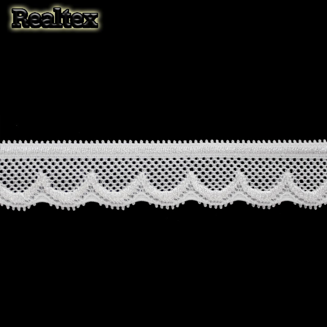 Кружево стрейч Realtex  15мм L 58-2 цв.белый