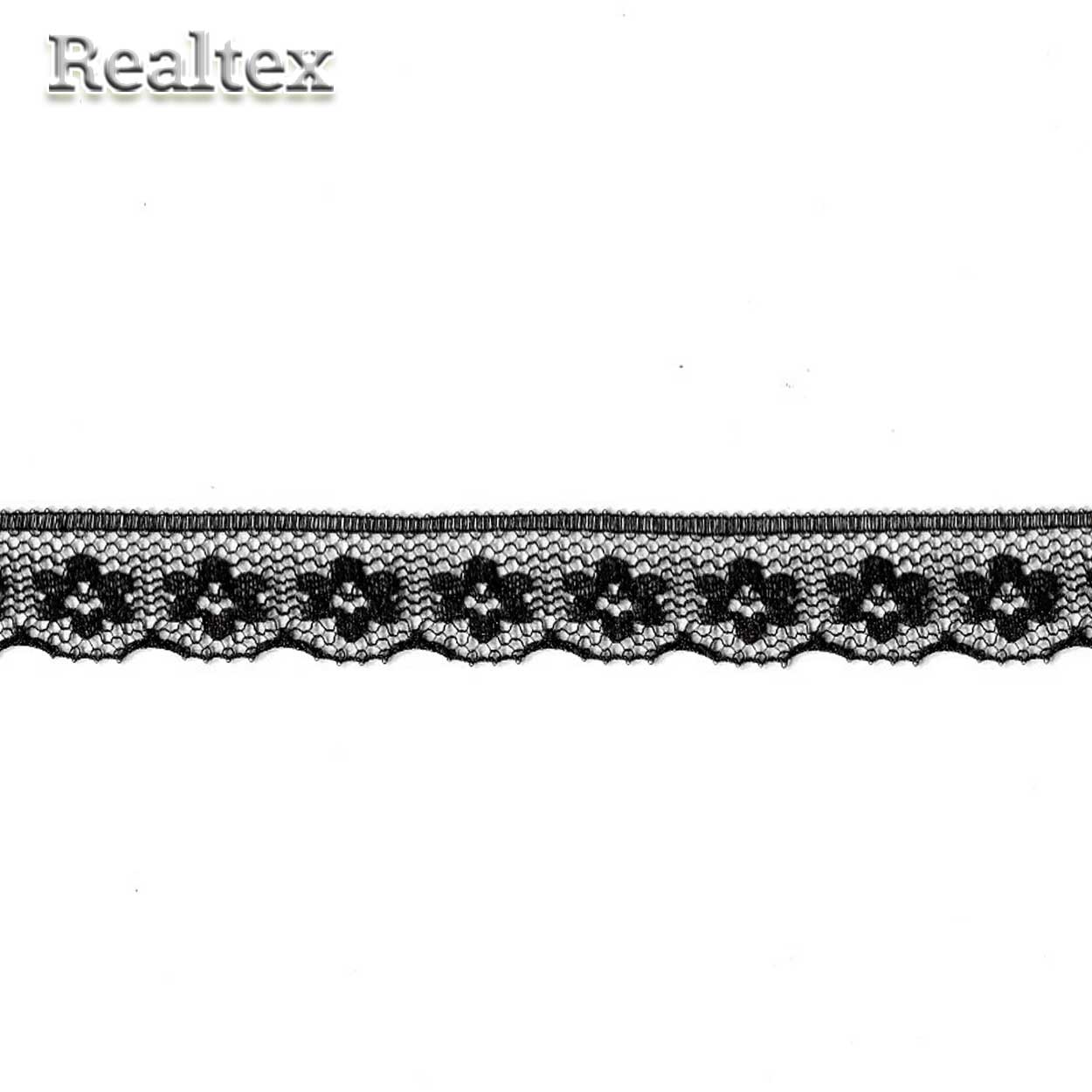 Кружево капроновое Реалтекс  15мм SC 136-1 (25м) цв.черный