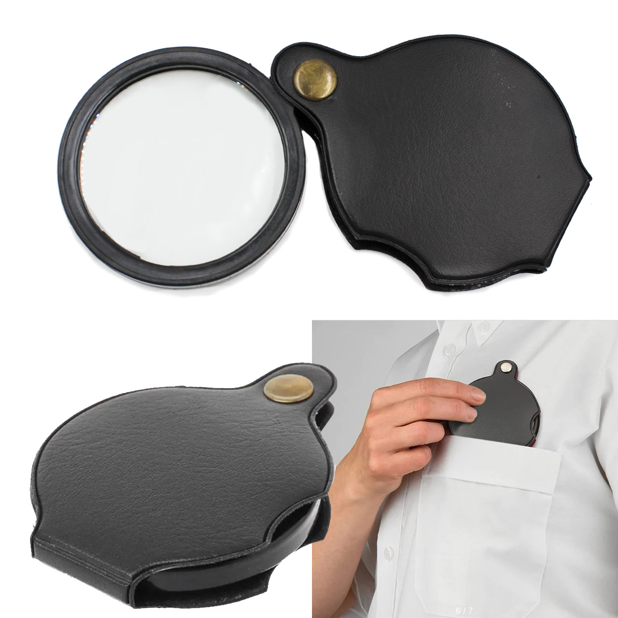 Лупа Realtex карманная DT-7667 70мм в чехле