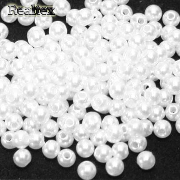 Бусины пластик  5мм R (20гр) цв.белый