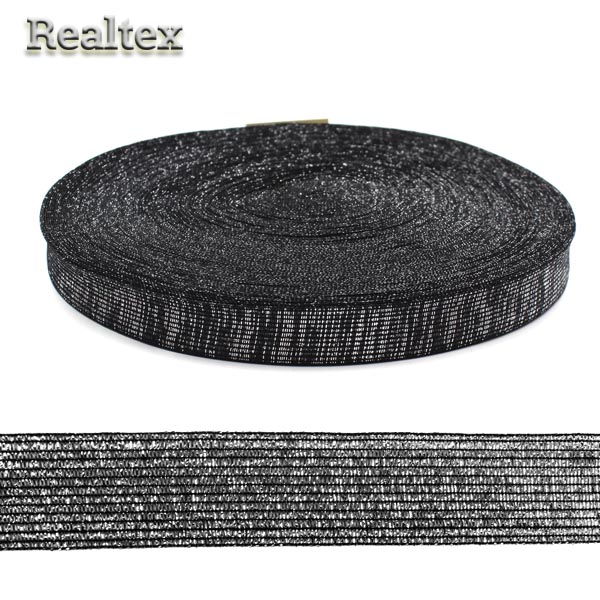 Тесьма окантовочная люрекс 22мм цв.темное-серебро