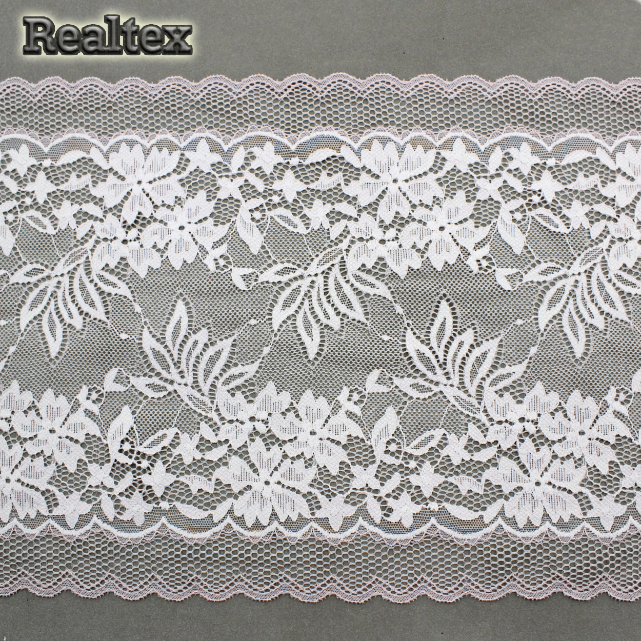 Кружево стрейч 195мм TBY K28 цв.светло-розовый