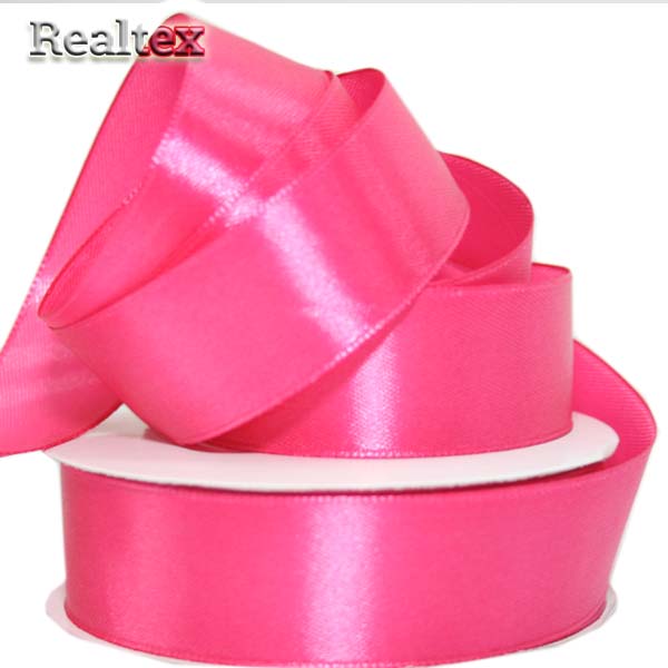 Лента атласная 25мм Realtex (32,9м) цв.014/4175 ярко-розовый