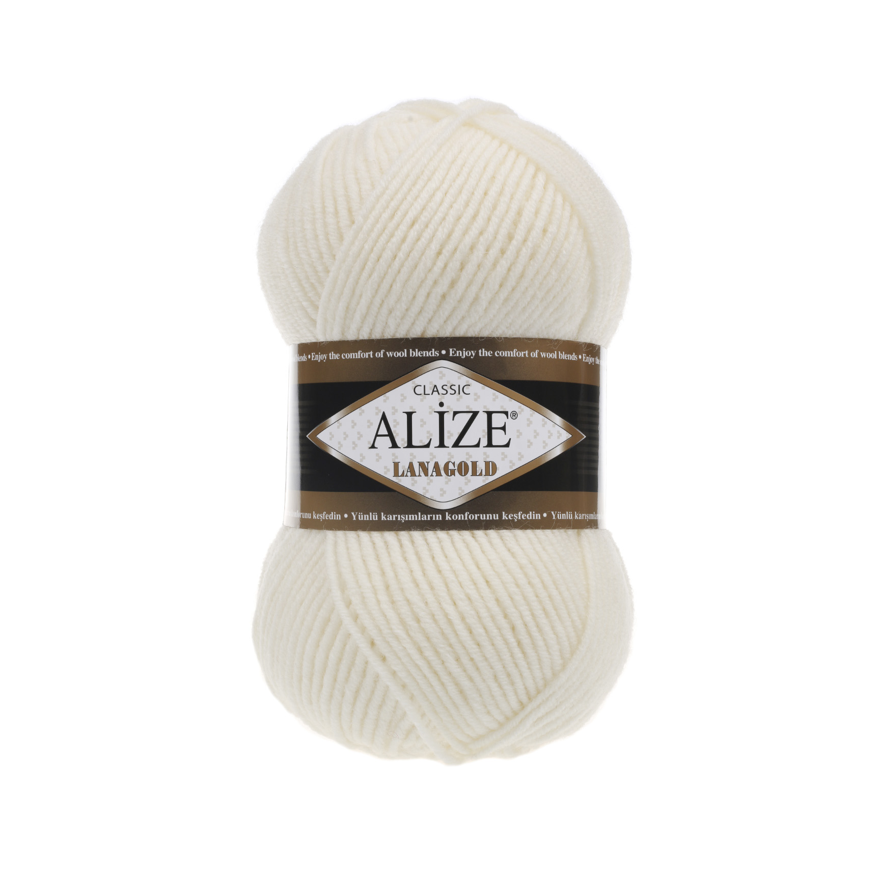 Пряжа Alize "Lana Gold" (100гр) цв.062 св.молочный