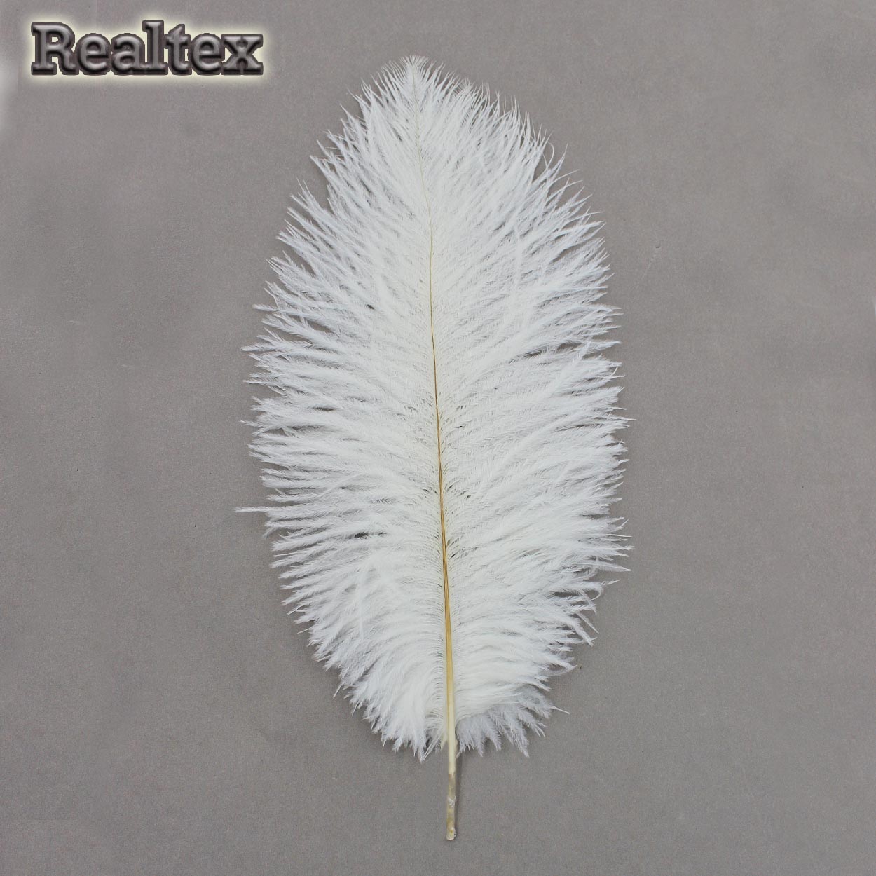 Перо Realtex Страуса 25-30 см цв.белый