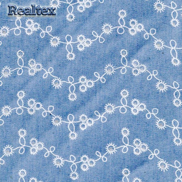 Ткань джинс FD "Волна" 25999 цв.голубой