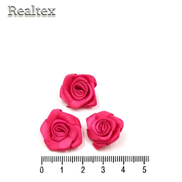 Розочки пришивные атласные Realtex R-3 цв.фуксия