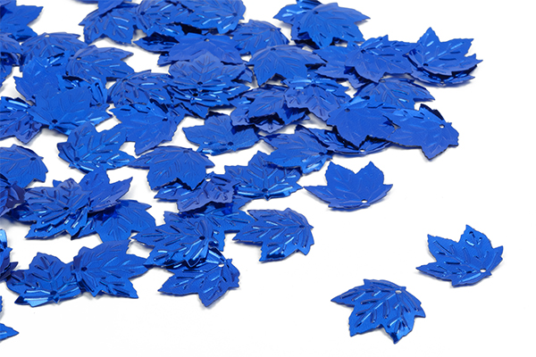 Пайетки россыпью TBY-FLK639 лист кленовый (50гр) цв.005 синий