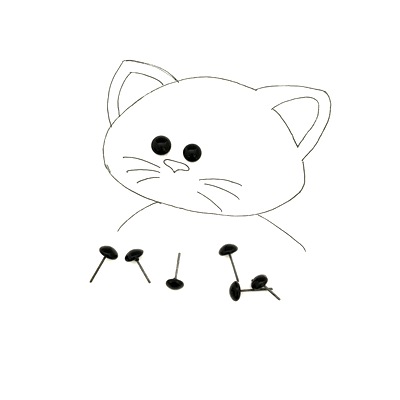 Глазки стеклянные на металлической ножке  8мм 28697 цв.чёрный