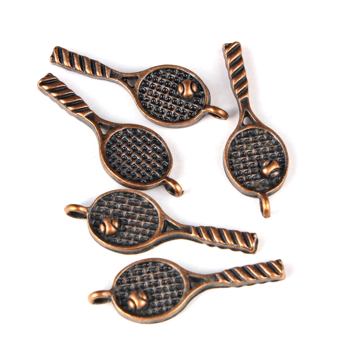 Подвеска металлическая H 0802 "Тенисная ракетка" (5шт) цв.медь