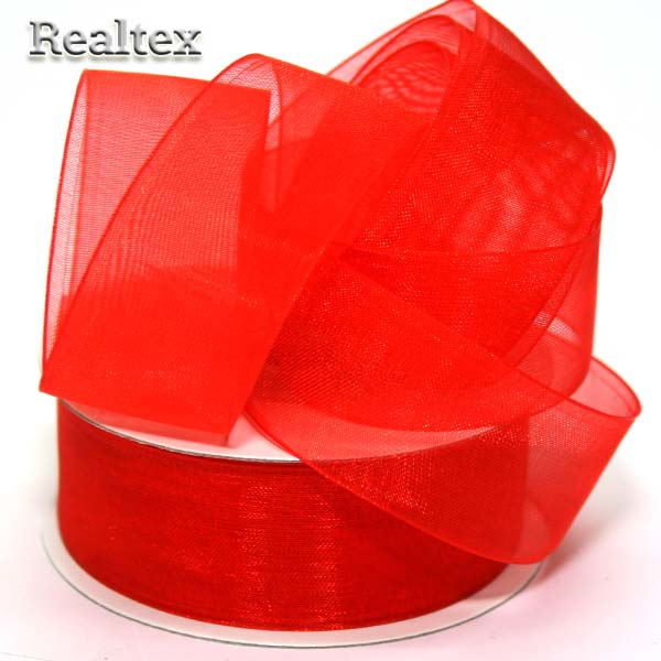 Лента капроновая 25мм Realtex цв.3047 красный