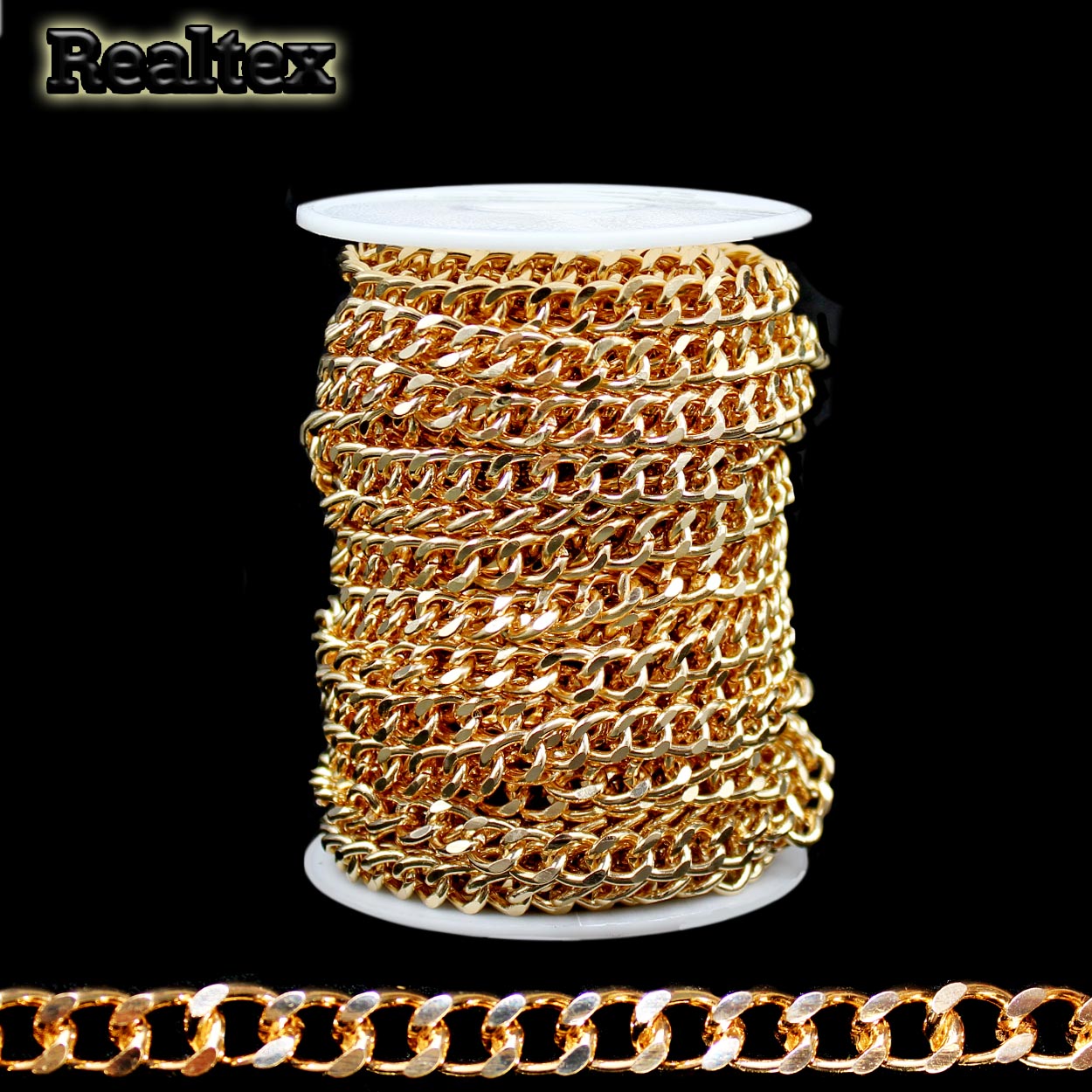 Цепочка декоративная RS B 7*9*1,8мм (10м) цв.золото 