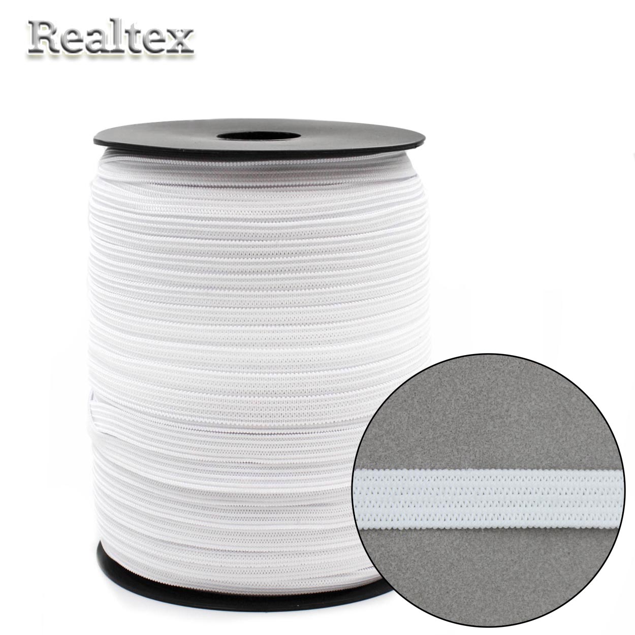 Резинка-вздержка RS  8мм (100м) цв.белый