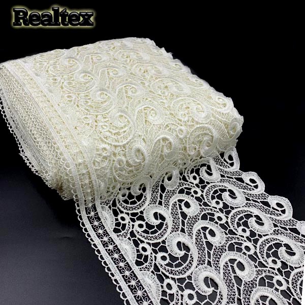 Кружево Realtex гипюр 290мм 8GP6116 цв.молочный