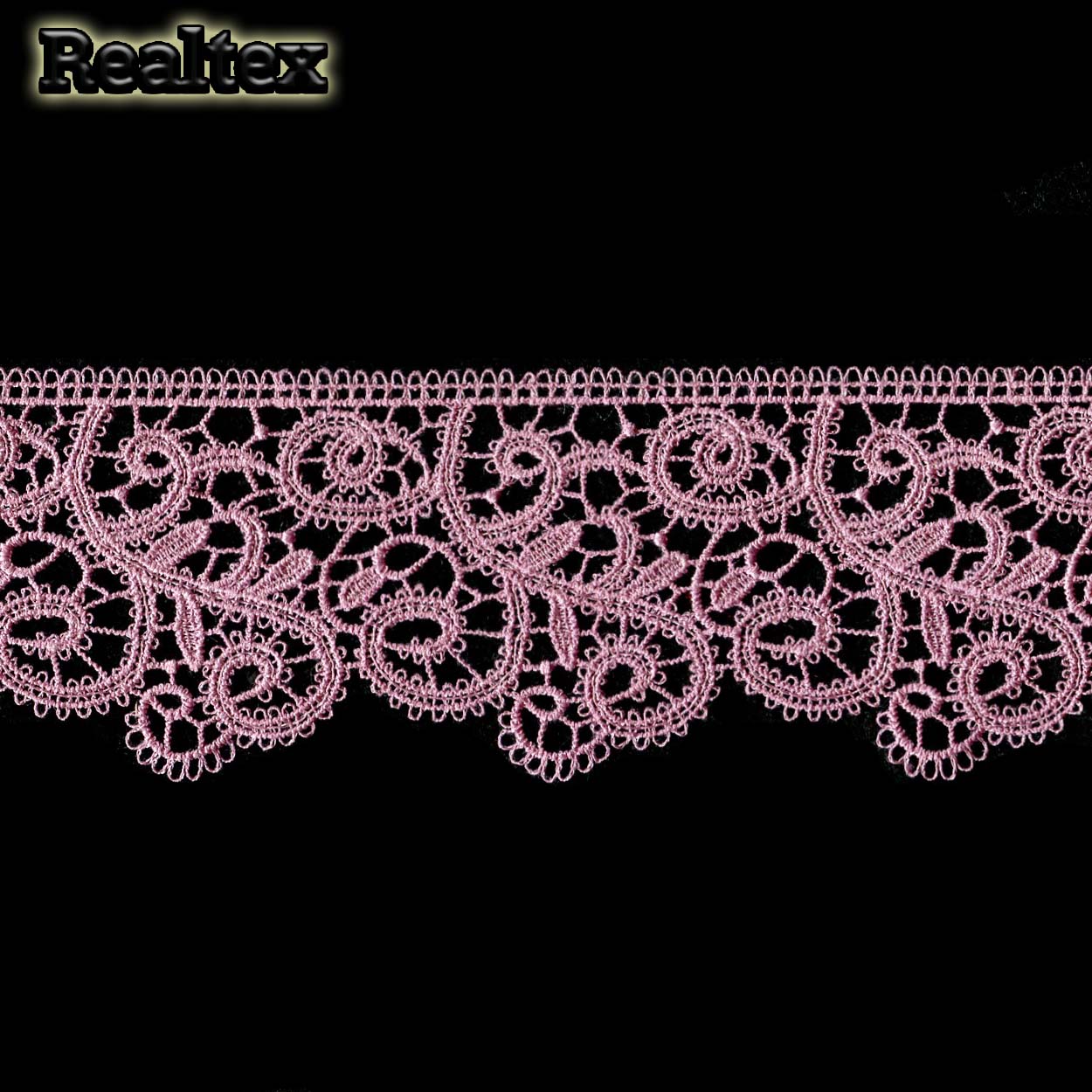 Кружево  гипюр  Realtex  60мм R-6510 (9,1м) цв.678 пыльная роза