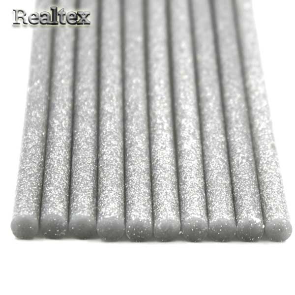 Клей Realtex 7мм с глиттером для малого клеевого пистолета (10шт) цв.серебро 