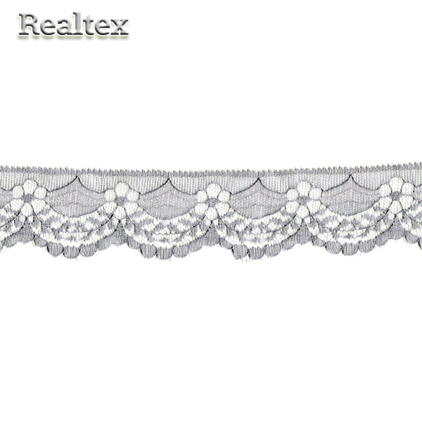 Кружево капроновое  40мм TBY 1661 (27,4м) цв.06 серый