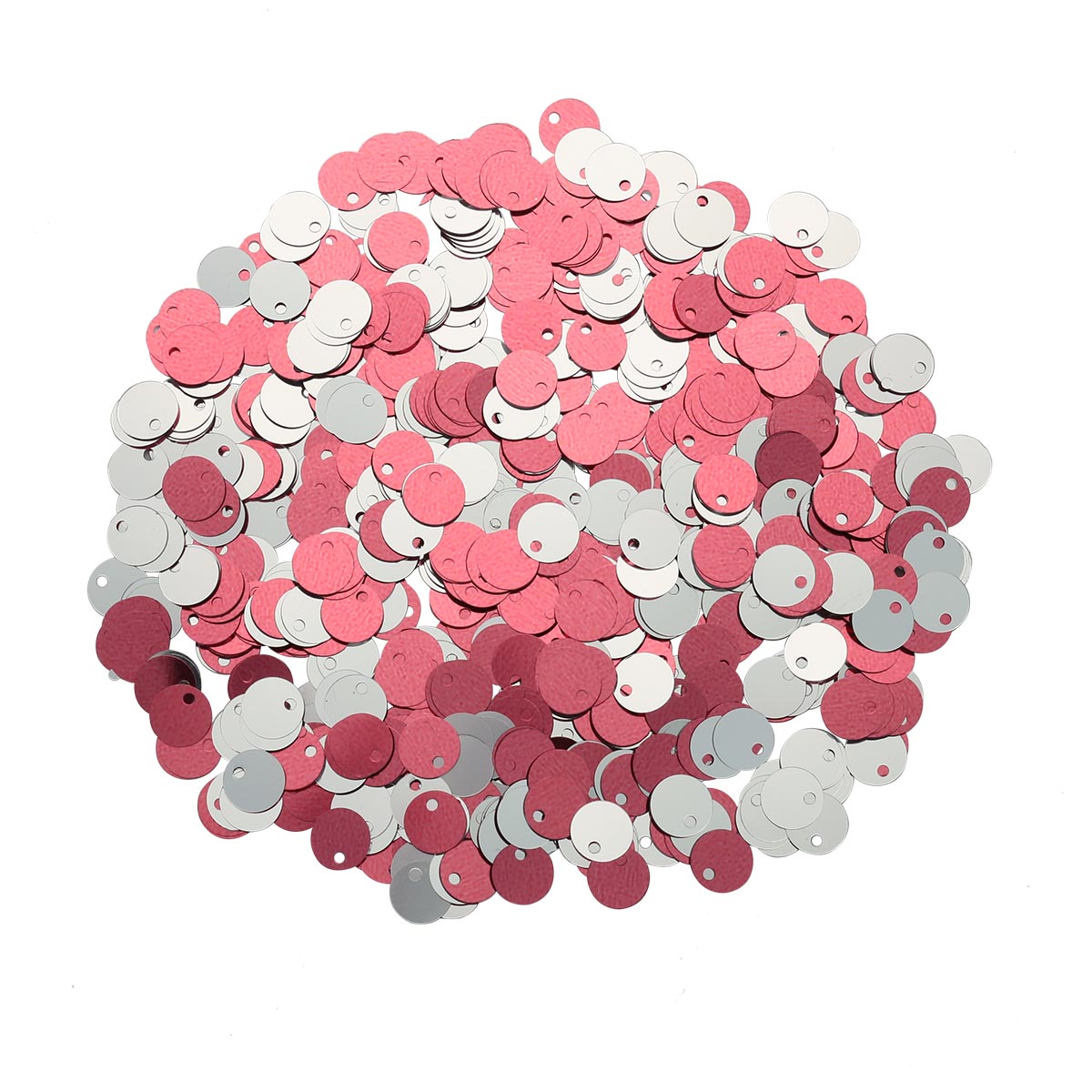 Двусторонние "Астра" (10гр) 6мм цв.2417 коралловый/серебро