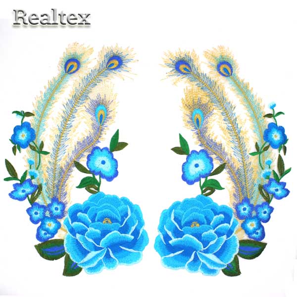  Термоаппликации Реалтекс R-3997 "Роза" (1пара) цв.бирюзовый