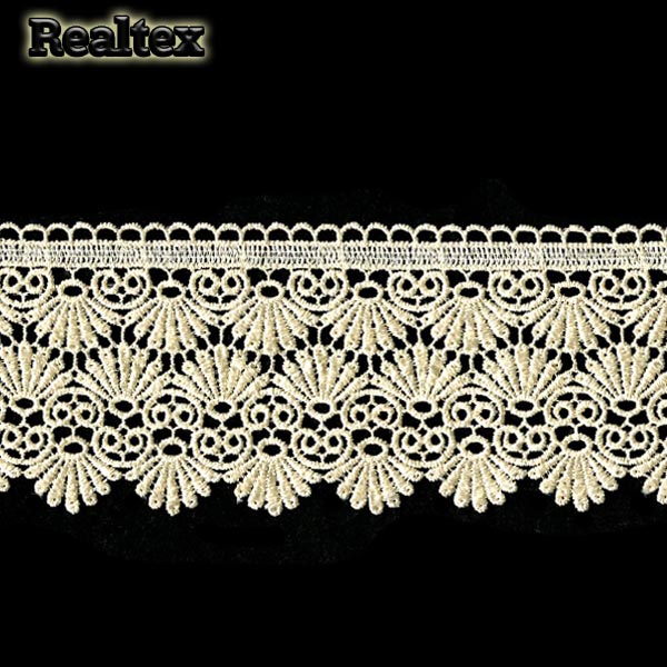 Кружево  гипюр  Realtex  75мм LF-541 цв.24 светло-бежевый  