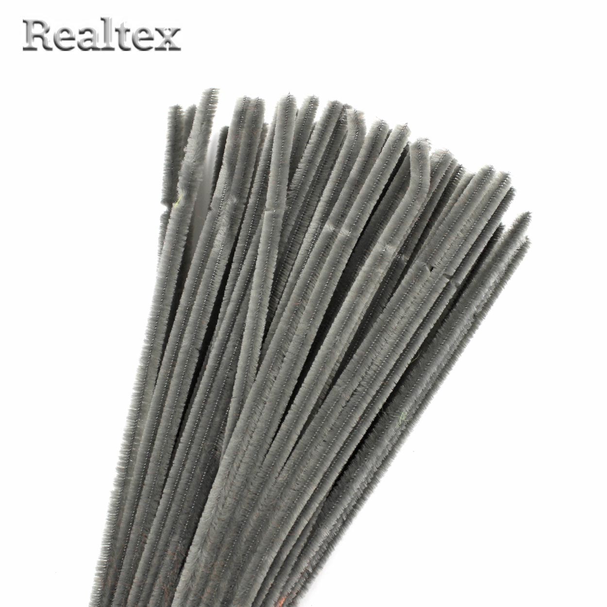 Проволока "Синель" Realtex для творчества N d-6мм 30см (100шт) цв.А-025 серый