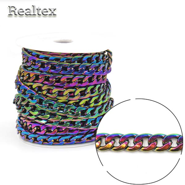 Цепочка декоративная RS Д 2,5*9,8мм (10м) цв.хамелеон 