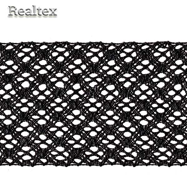 Кружево вязаное 100мм 100.01.151 (25м) цв.26 черный