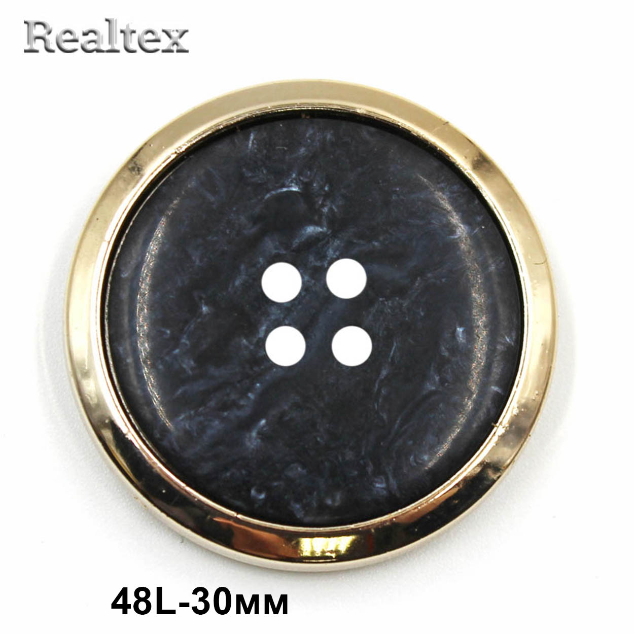 Пуговицы VB  5 48L (10шт) цв.темно-серый/светлое золото