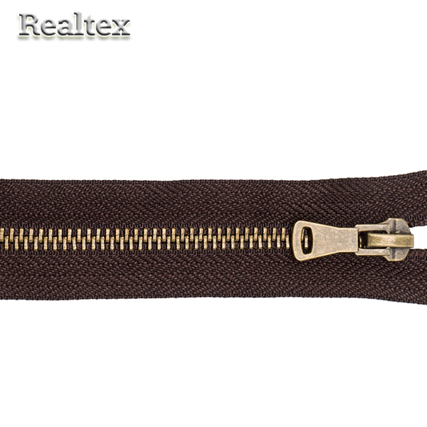 Молния металл Т.5 1 замок Б 18см неразъемная цв.антик/141 тёмно-коричневый