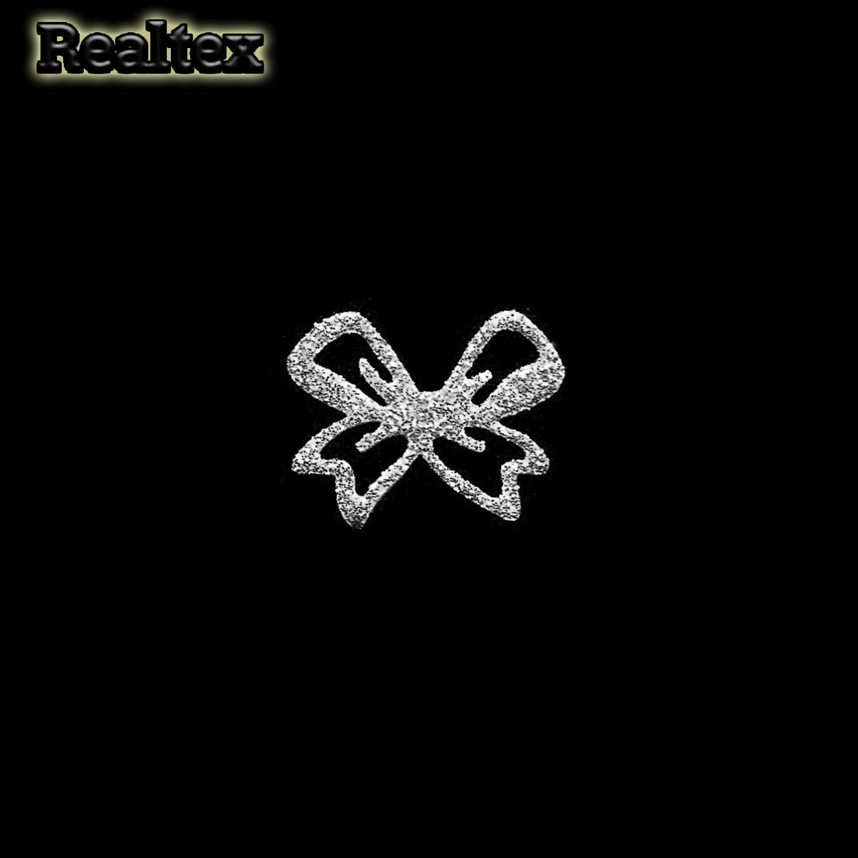 Набор "Бантики" №01 из глиттерного фоамирана 30*24мм (10 шт) цв.серебро