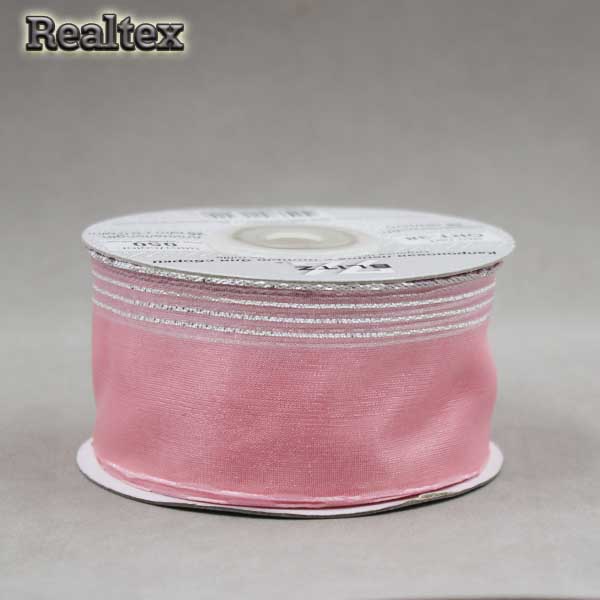 Лента капроновая 40мм ORT-38 "Blitz" цв.050 бл.розовый/серебро