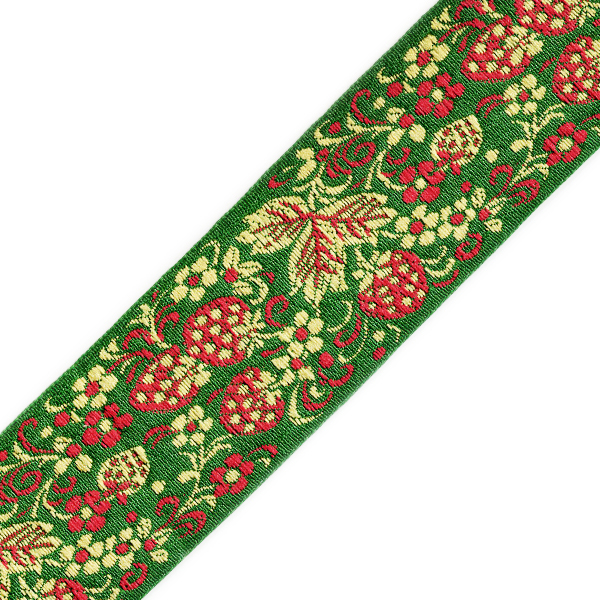 Тесьма жакардовая 50мм с3379г17 рис.9540 (10м) цв.зеленый