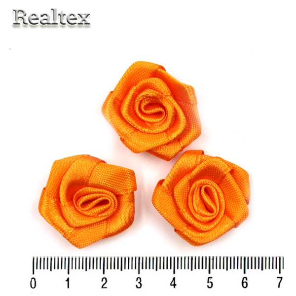 Розочки пришивные атласные Реалтекс R-4 цв.оранжевый